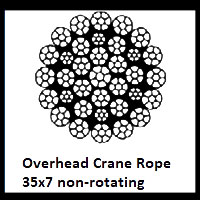 Overhead Crane Rope 35x7 Non-Rotating